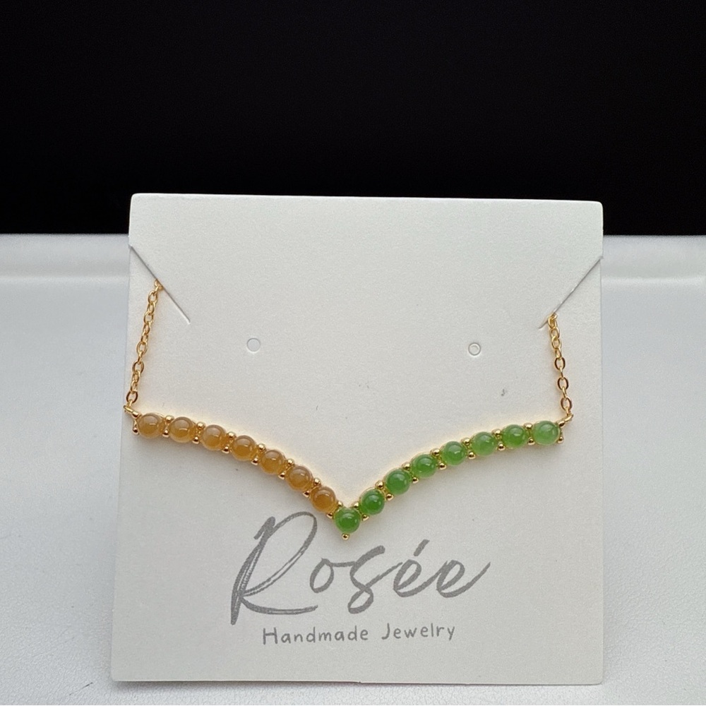 SGN8 S925 Stamped Natural Jade Dainty Necklace